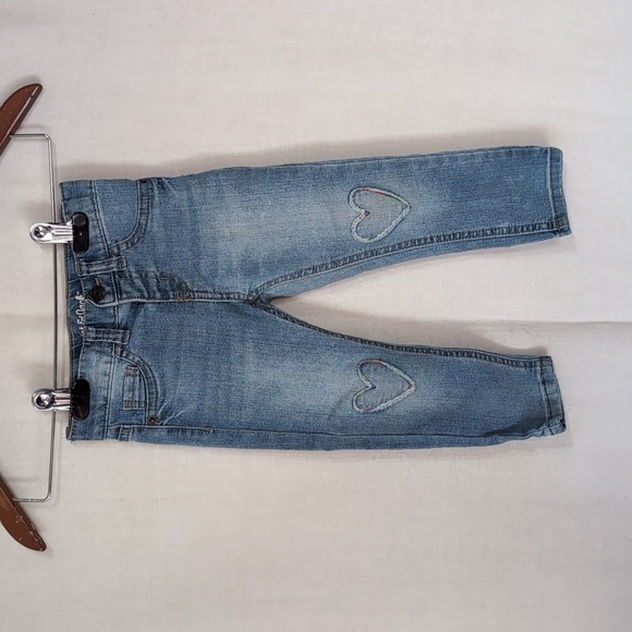 Girl's 3T Valentines Heart Outfit Turtleneck Long Sleeve Skinny Jeans Set - Picture 4 of 6